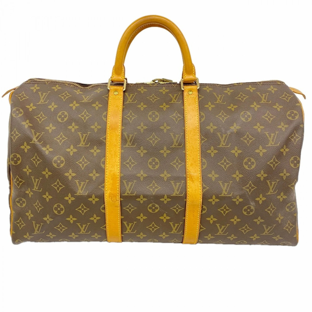 LOUIS VUITTON Brown Monogram Keepall 50 Boston Bag